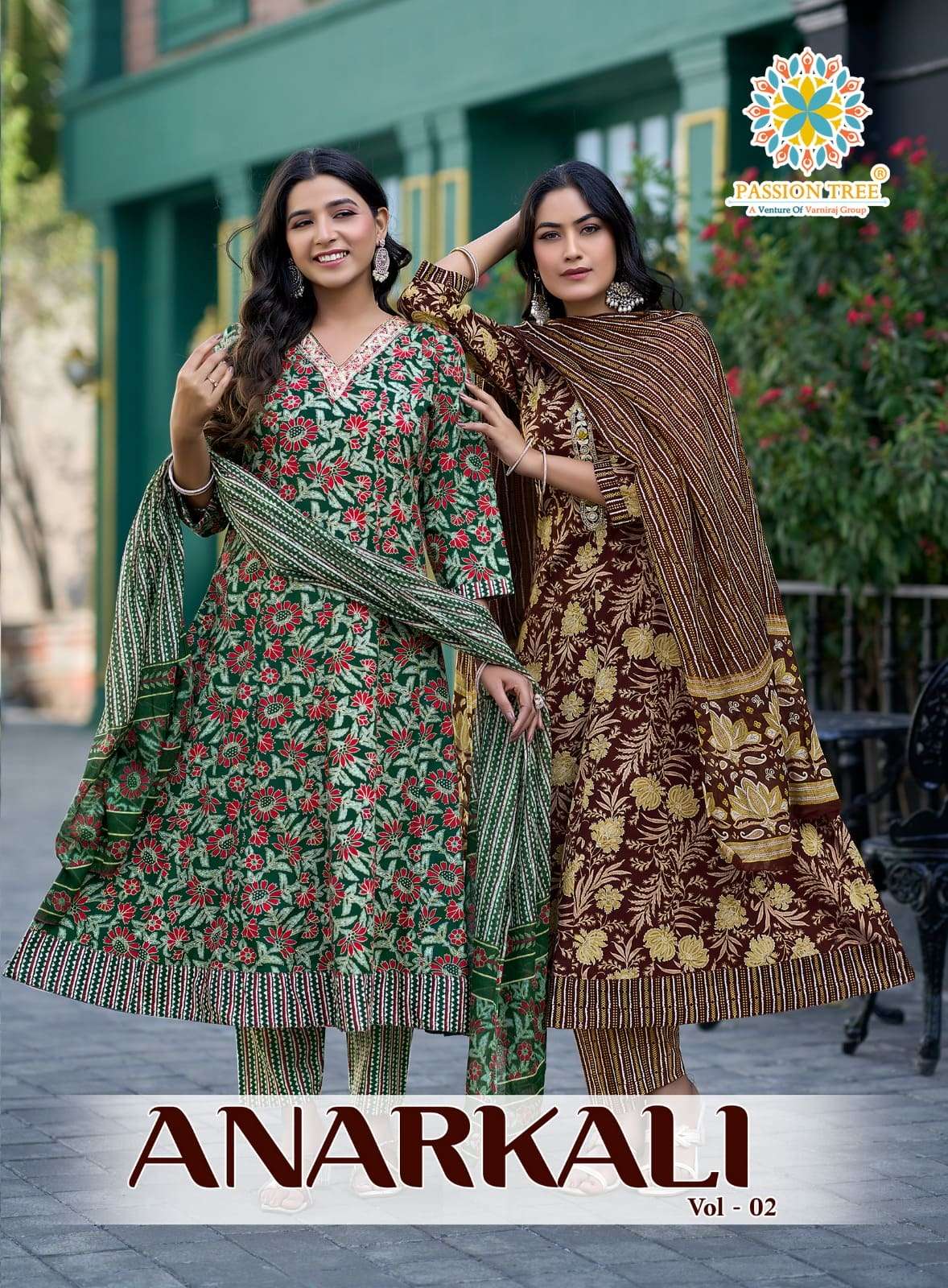 PASSION TREE ANARKALI VOL-02 2001 TO 2008 SERIES PURE COTTON PRINTED DRESSES-00140
