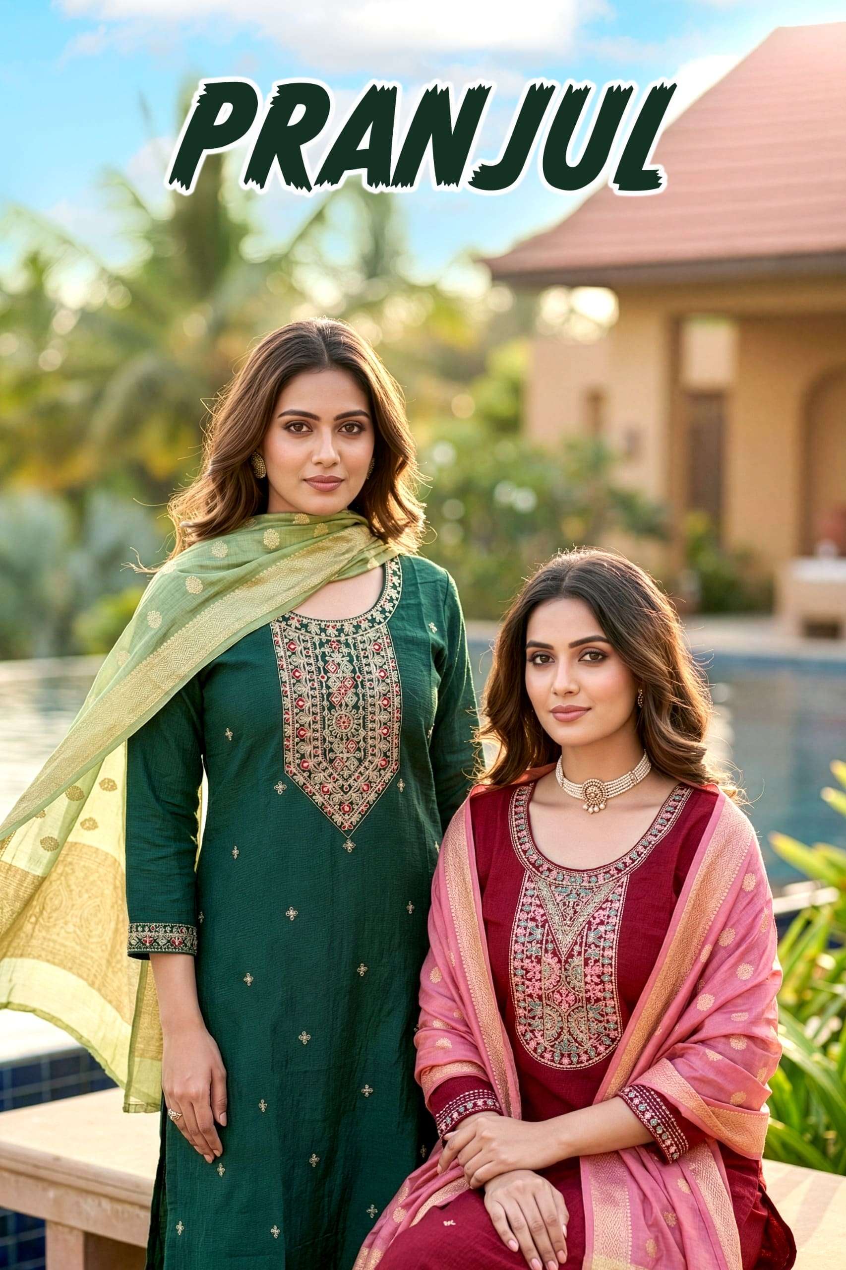 PRANJUL BY ASLIWHOLESALE 1001 TO 1010 SERIES VATICAN STITCHED PUNJABI SUITS-00320