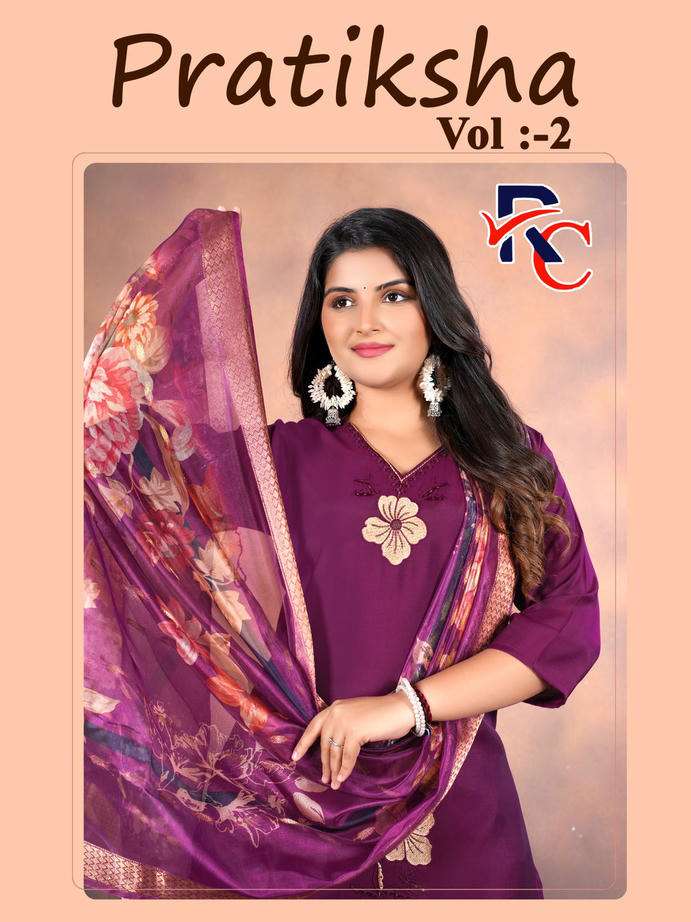 PRATIKSHA VOL-2 BY ASLIWHOLESALE ROMAN SILK STRAIGHT CUT WITH STITCHED DRESSES-00320