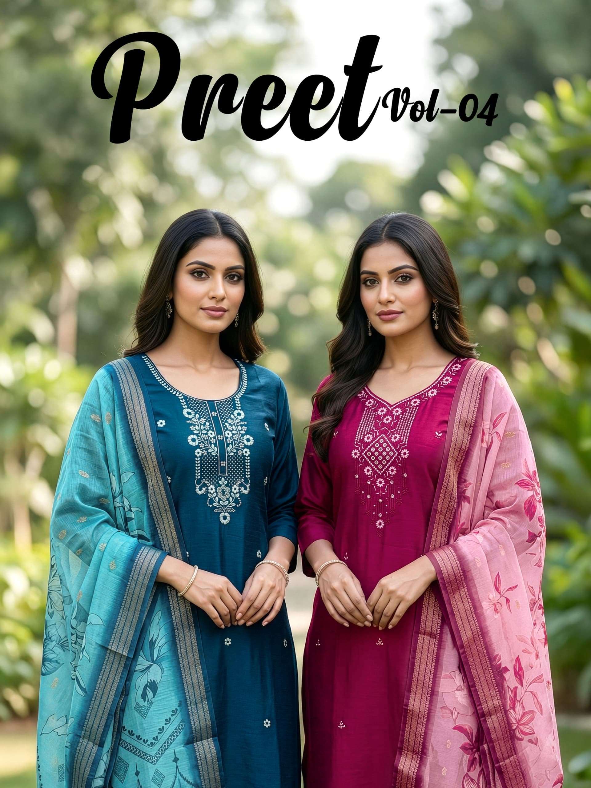 PREET VOL-4 BY ASLIWHOLESALE VATICAN PREMIUM PRINTED DRESSES SET-00320