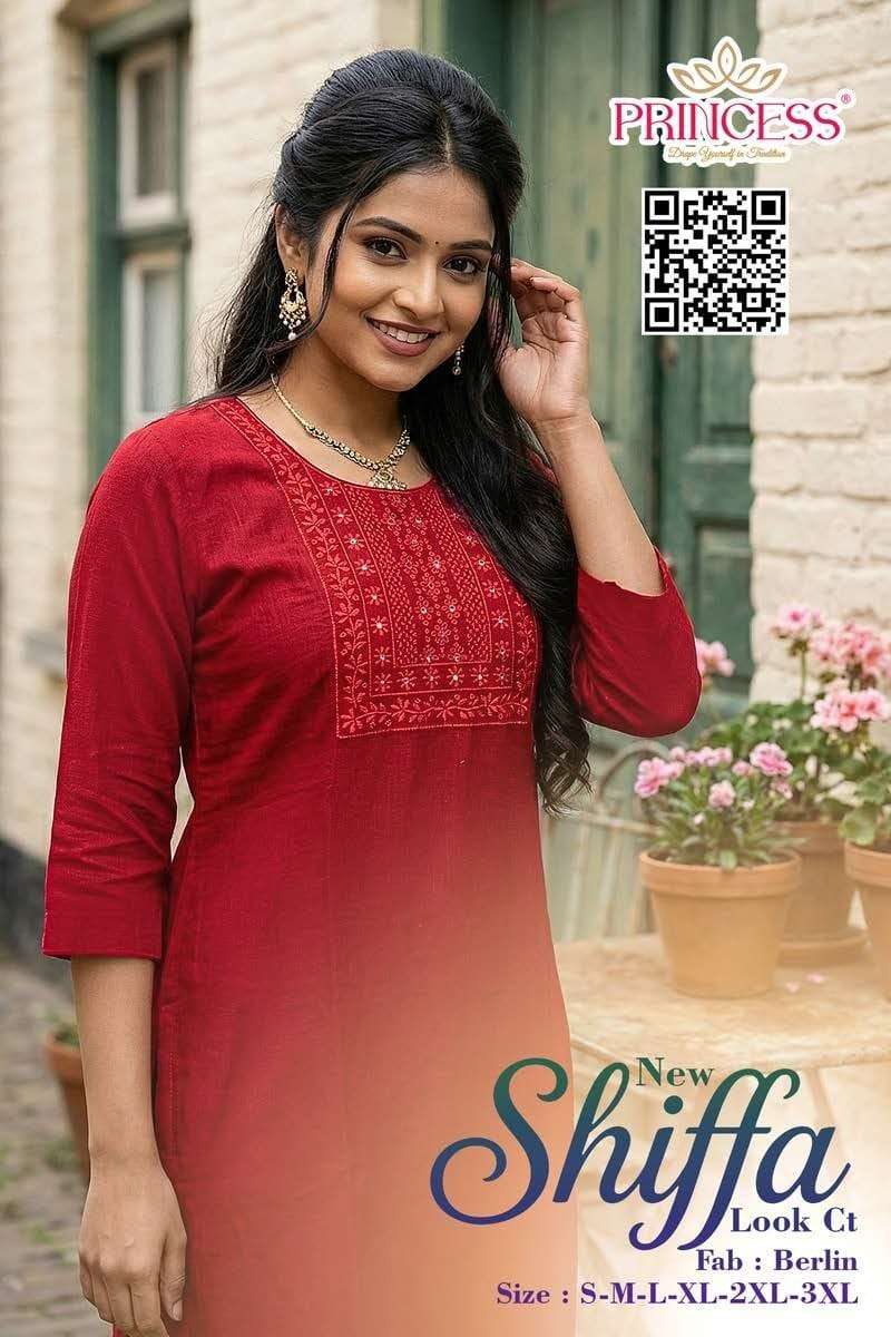 PRINCESS SHIFFA 101 TO 108 BERLIN PRINTED STITCHED KURTIS SET-00320