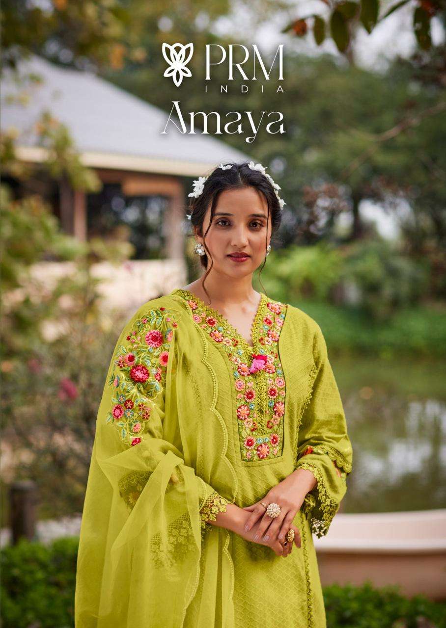 PRM TRENDZ AMAYA 1043 TO 1048 SERIES COTTON PREMIUM EMBROIDERY DRESSES-00325