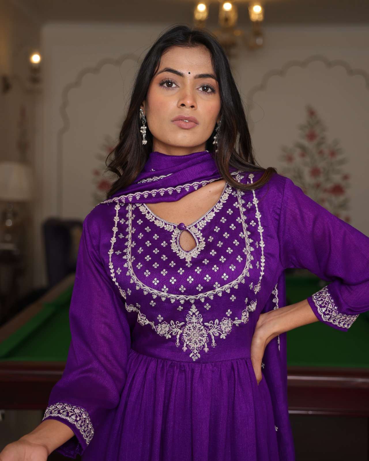 PURPLE HIT BY ASLIWHOLESALE SOFT SILK WITH EMBROIDERY WORK DRESSES-00265