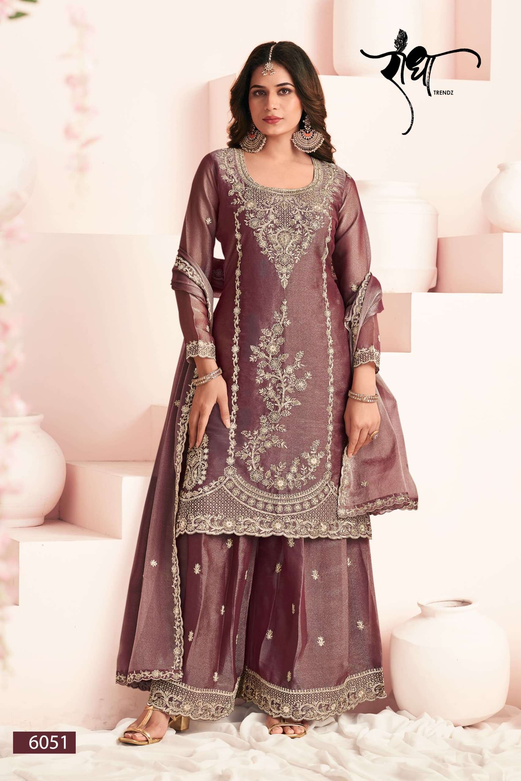 RADHA TRENDZ HASEENA 6051 TO 6054 SERIES PURE SILK EMBROIDERY DRESSES-00150