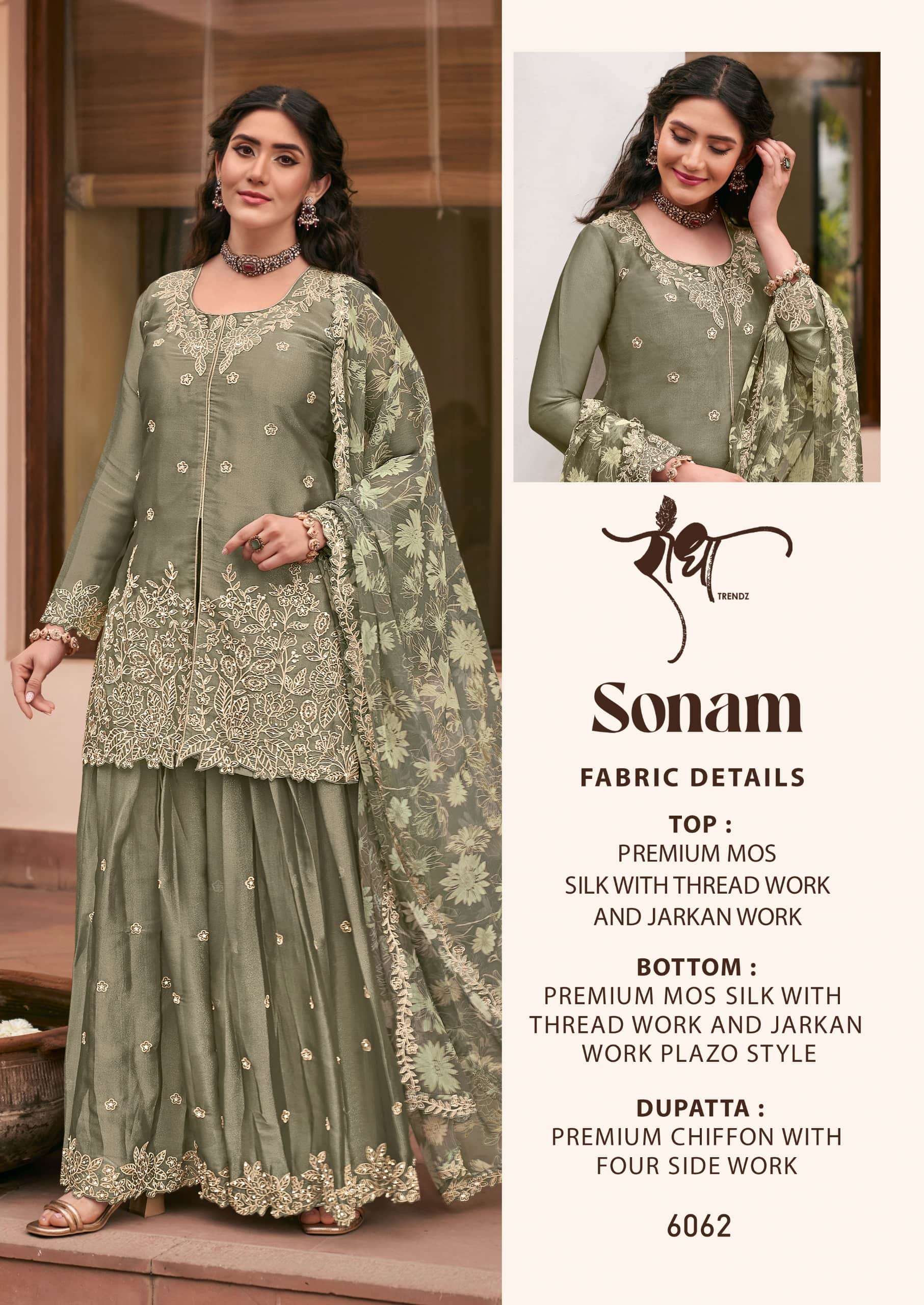 RADHA TRENDZ SONAM 6061 TO 6064 SERIES PURE MOSS SILK EMBROIDERY DRESSES-00028