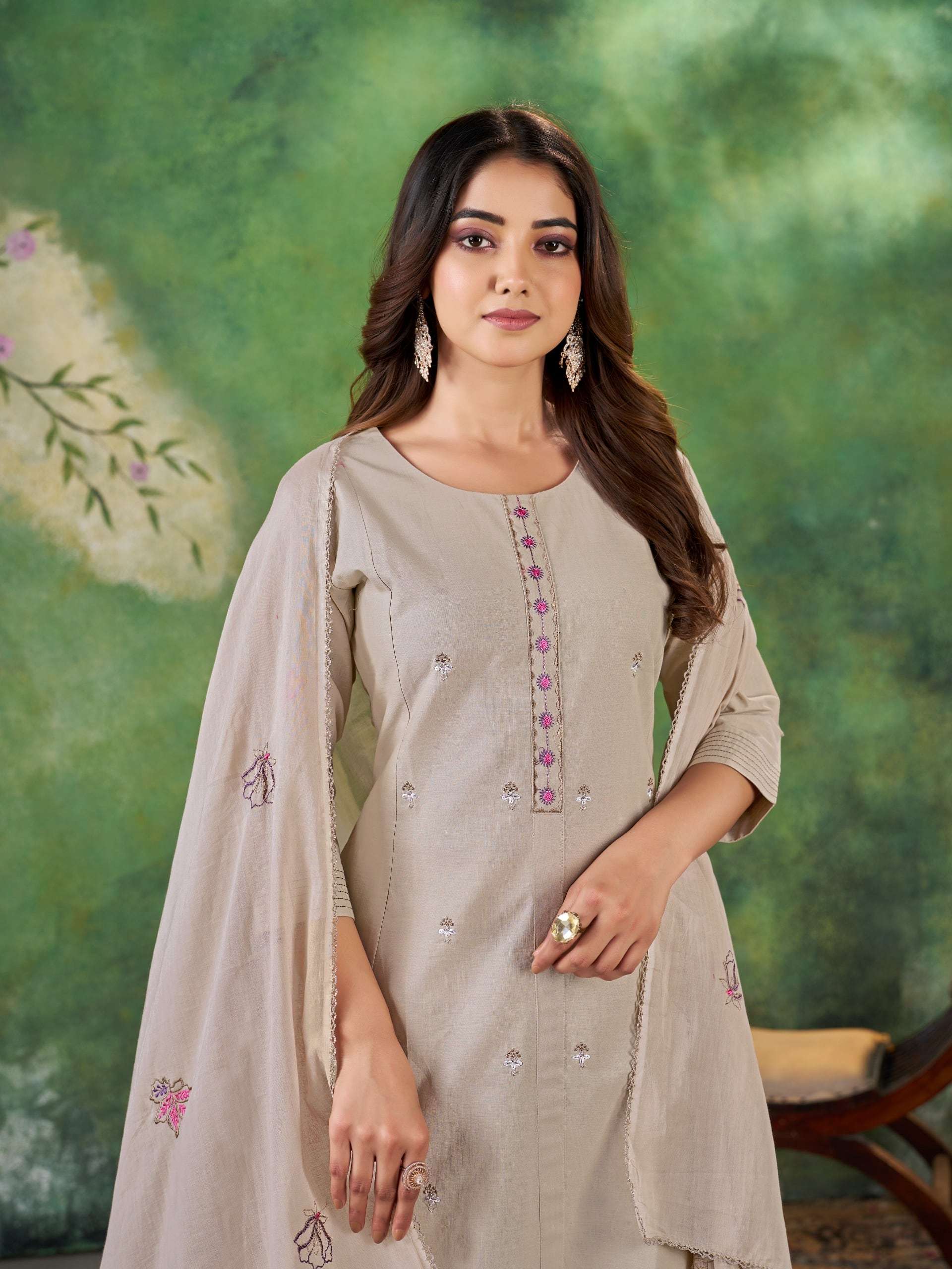 RADHIE 1044 BY ASLIWHOLESALE DHABU COTTON EMBROIDERY STITCHED SUIT SET-00325