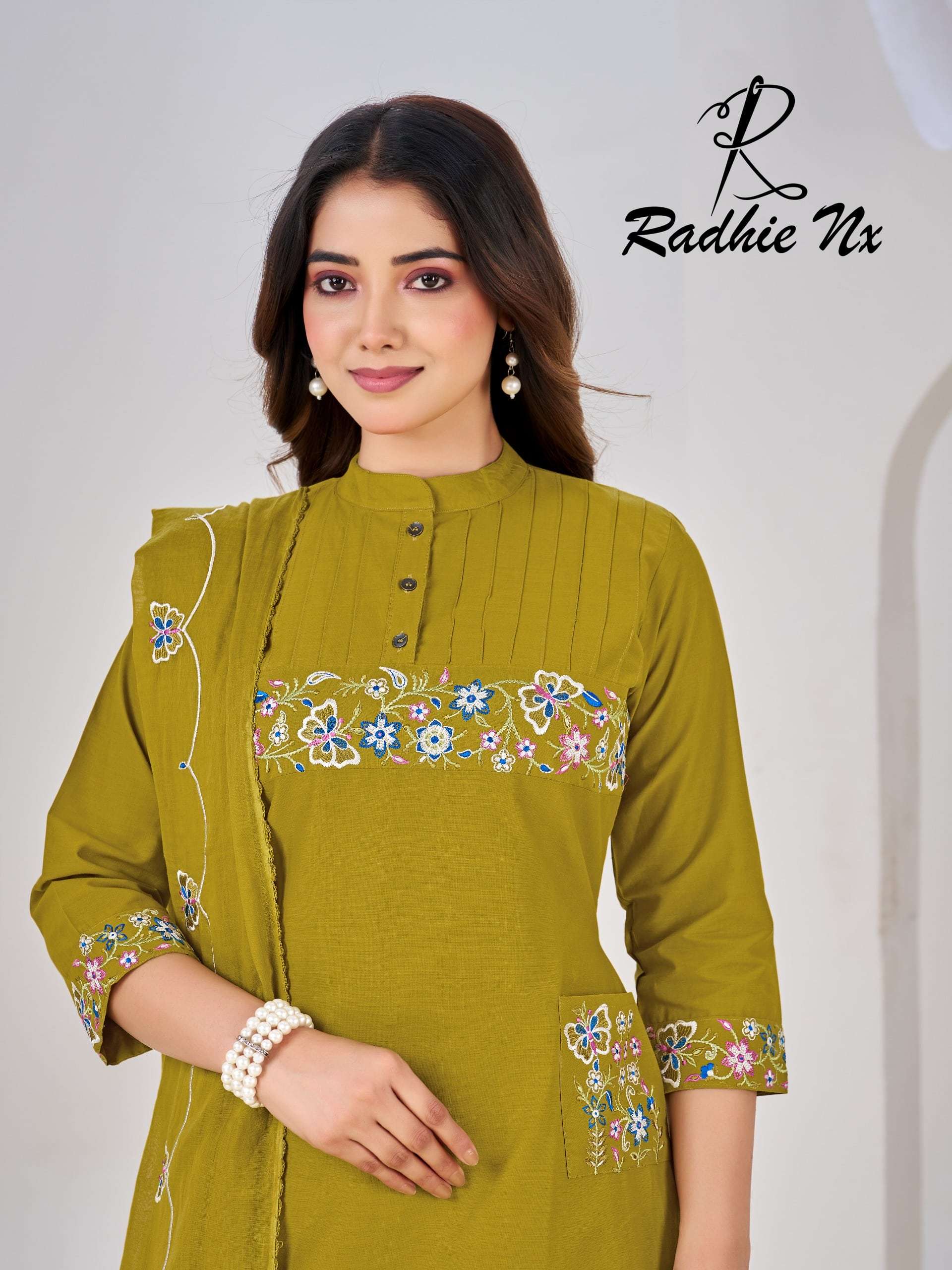 RADHIE 117 BY ASLIWHOLESALE DHABU COTTON PRINTED STITCHED DRESSES-00325
