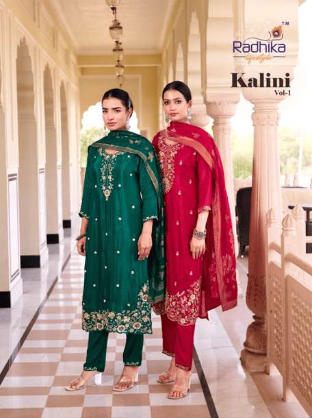 RADHIKA LIFESTYLE KALINI VOL-01 1001 TO 1006 SERIES PURE SILK DRESSES-00140