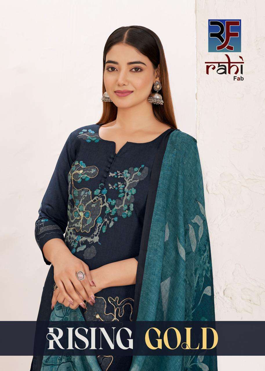 RAHI FAB RISING GOLD VOL-01 1001 TO 1008 SERIES PURE COTTON EMBROIDERY PAKISTANI DRESSES-00201