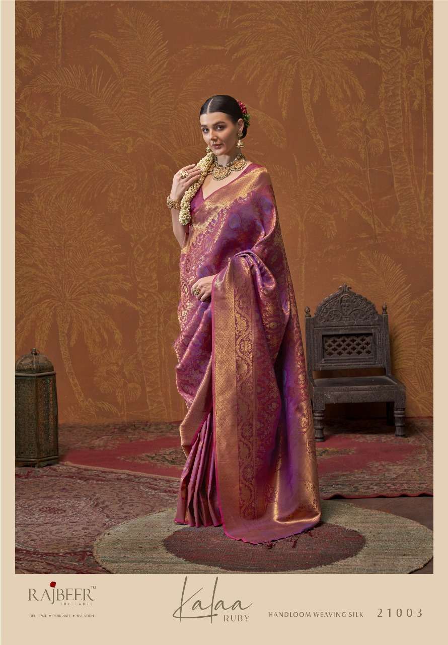 RAJTEX KALAA-RUBY 21001 TO 21006 SERIES HANDLOOM SILK PRINTED SAREES-00178