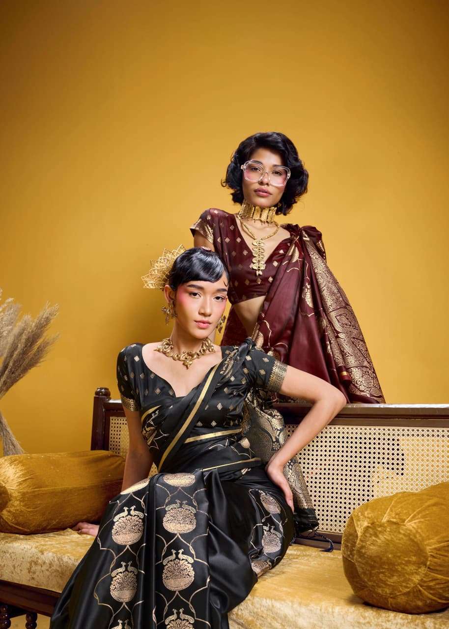 RAJTEX KANTHKALA-VAMA 001 TO 006 SERIES SATIN HANDLOOM SILK PRINTED SAREES-00178