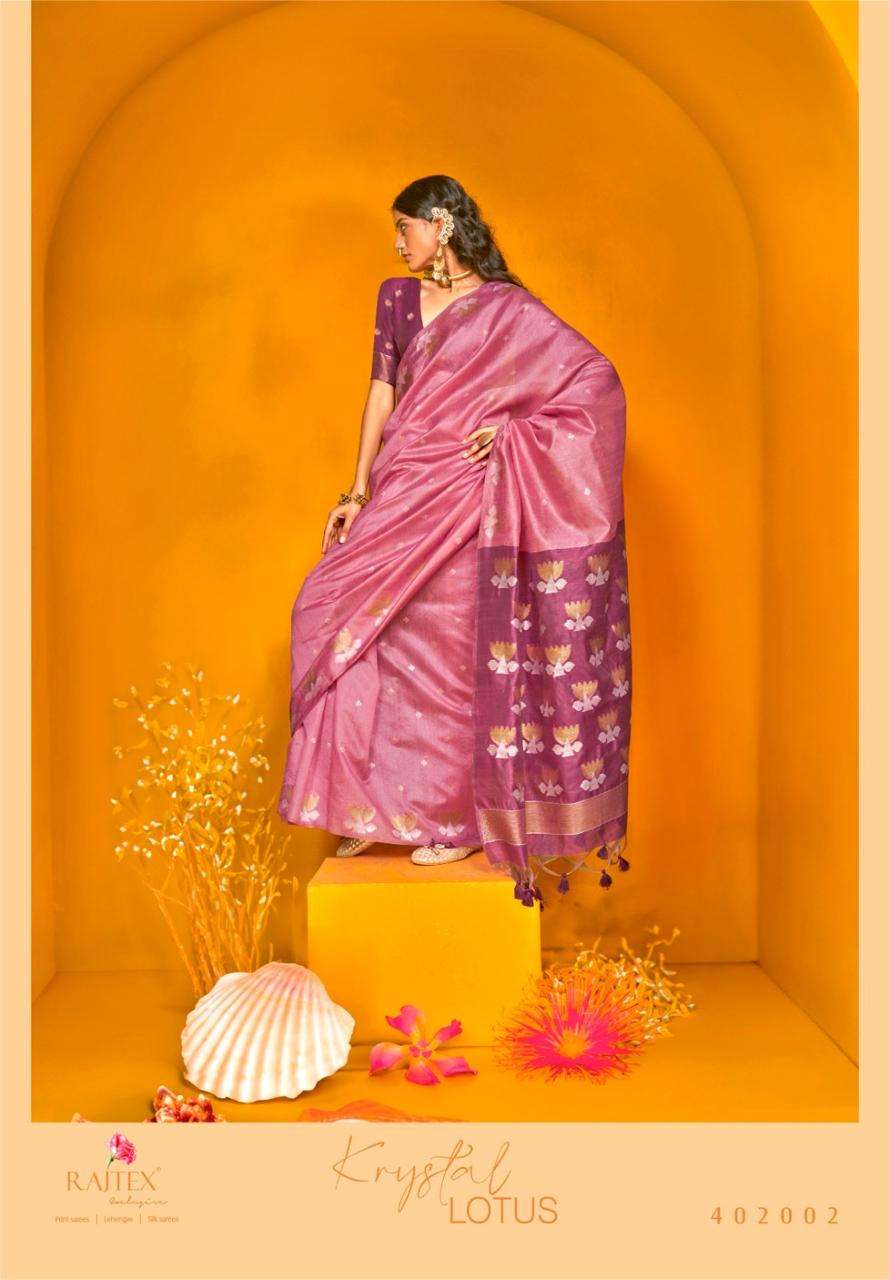 RAJTEX KRYSTAL-LOTUS 402001 TO 402006 SERIES TUSSAR SILK PREMIUM PRINTED SAREES-00178