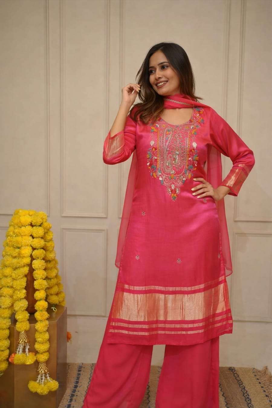 RAJVI BY ASLIWHOLESALE VISCOSE SILK EMBROIDERY DRESSES-00264