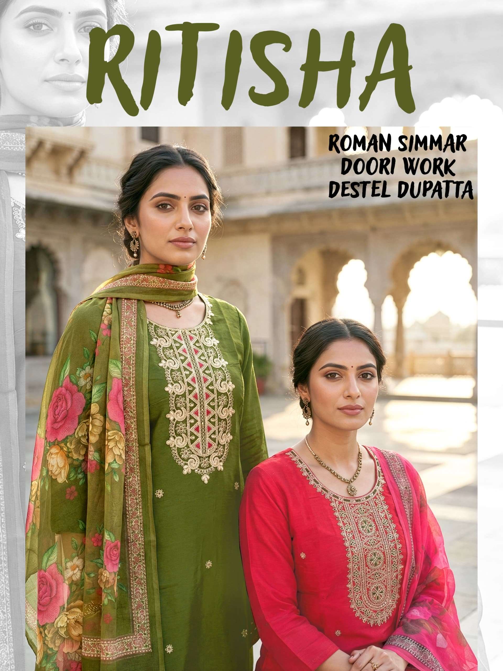 RITISHA BY ASLIWHOLESALE SIMMER EMBROIDERY PREMIUM STITCHED SUIT-00320
