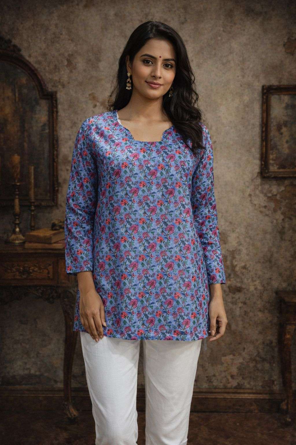 RJ-15 MUSLIN PREMIUM PRINTED SHORT STITCHED KURTIS-00060