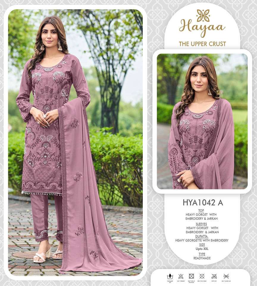 SAFA CREATION HYA-1042 PURE GEORGETTE EMBROIDERY DRESSES-00203
