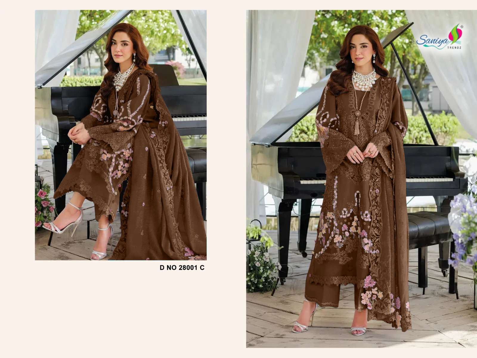 SANIYA TRENDZ ELAF VOL-28 A TO D SERIES PURE COTTON EMBROIDERY PAKISTANI DRESSES-00201