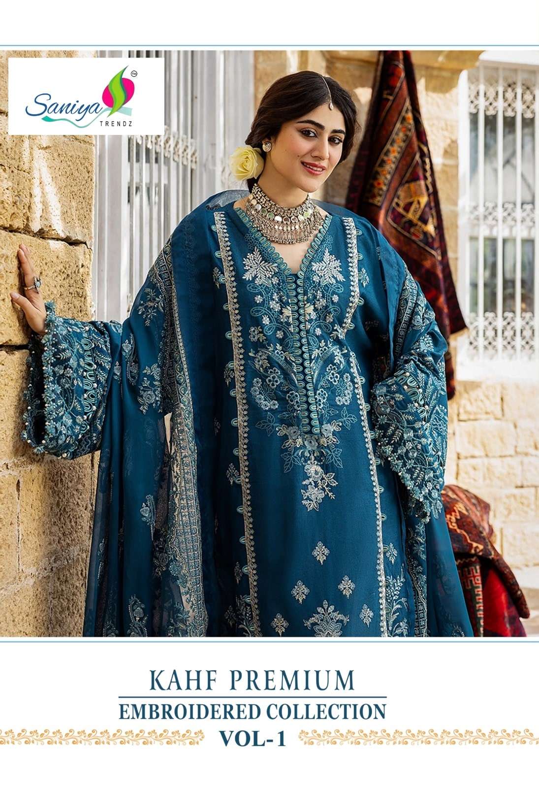 SANIYA TRENDZ KAHF PREMIUM VOL-01 PURE COTTON EMBROIDERY PAKISTANI DRESSES-00201