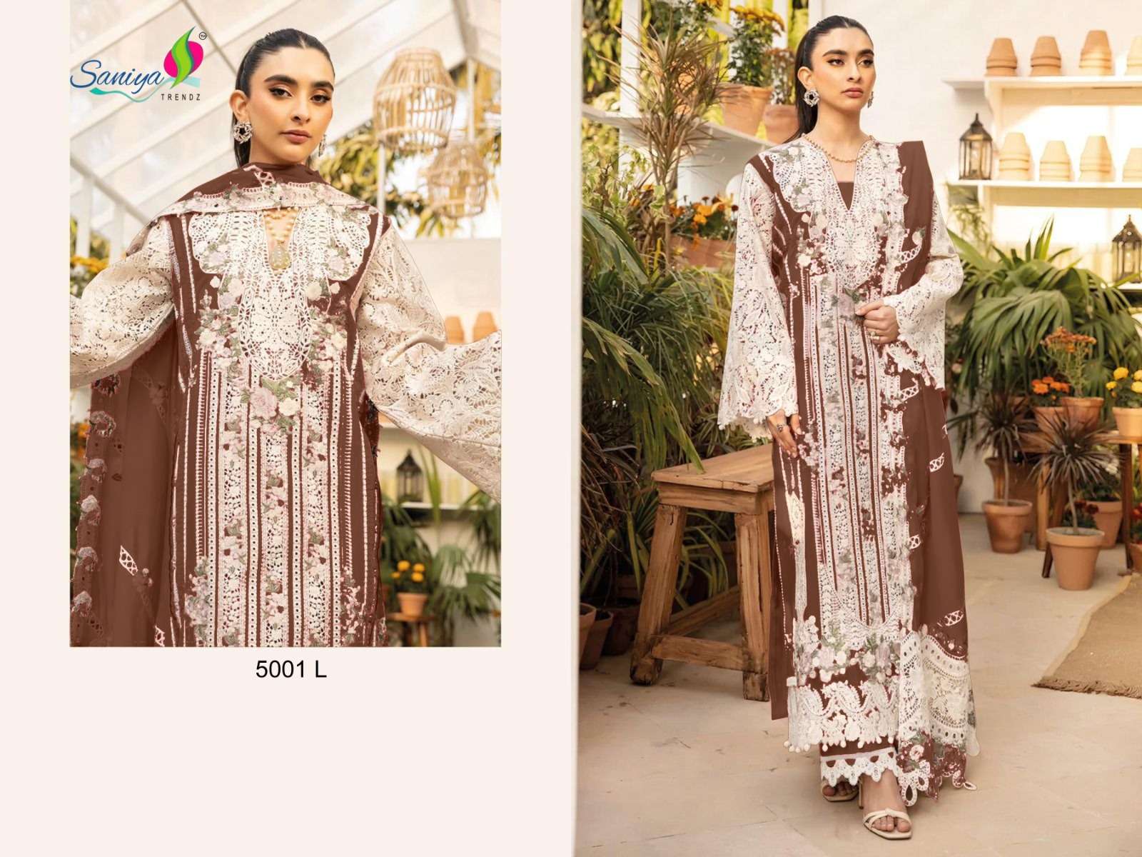 SANIYA TRENFZ OMBRE VOL-05 L TO P SERIES PURE COTTON EMBROIDERY PAKISTANI DRESSES-00201