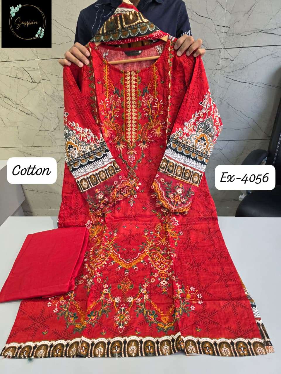 SAPPHIRE EX-4056 PREMIUM COTTON PRINTED PAKISTANI STITCHED DRESSES-00272