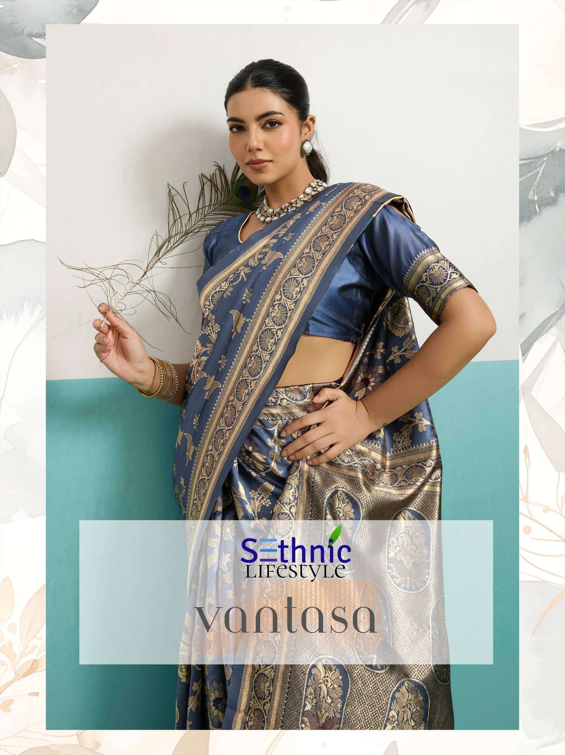 SETHNIC VANTASA 108001 TO 108006 SERIES PURE SILK BANARASI SAREES-00137