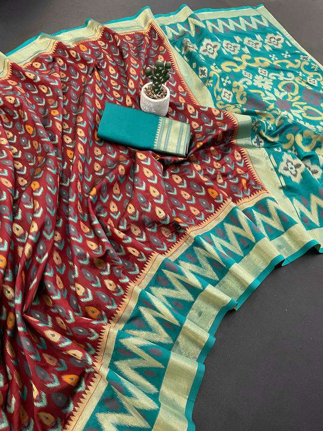 SF-1058 BY ASLIWHOLESALE ZARI SILK WEAVING UNIQUE BORDER SAREES-00321