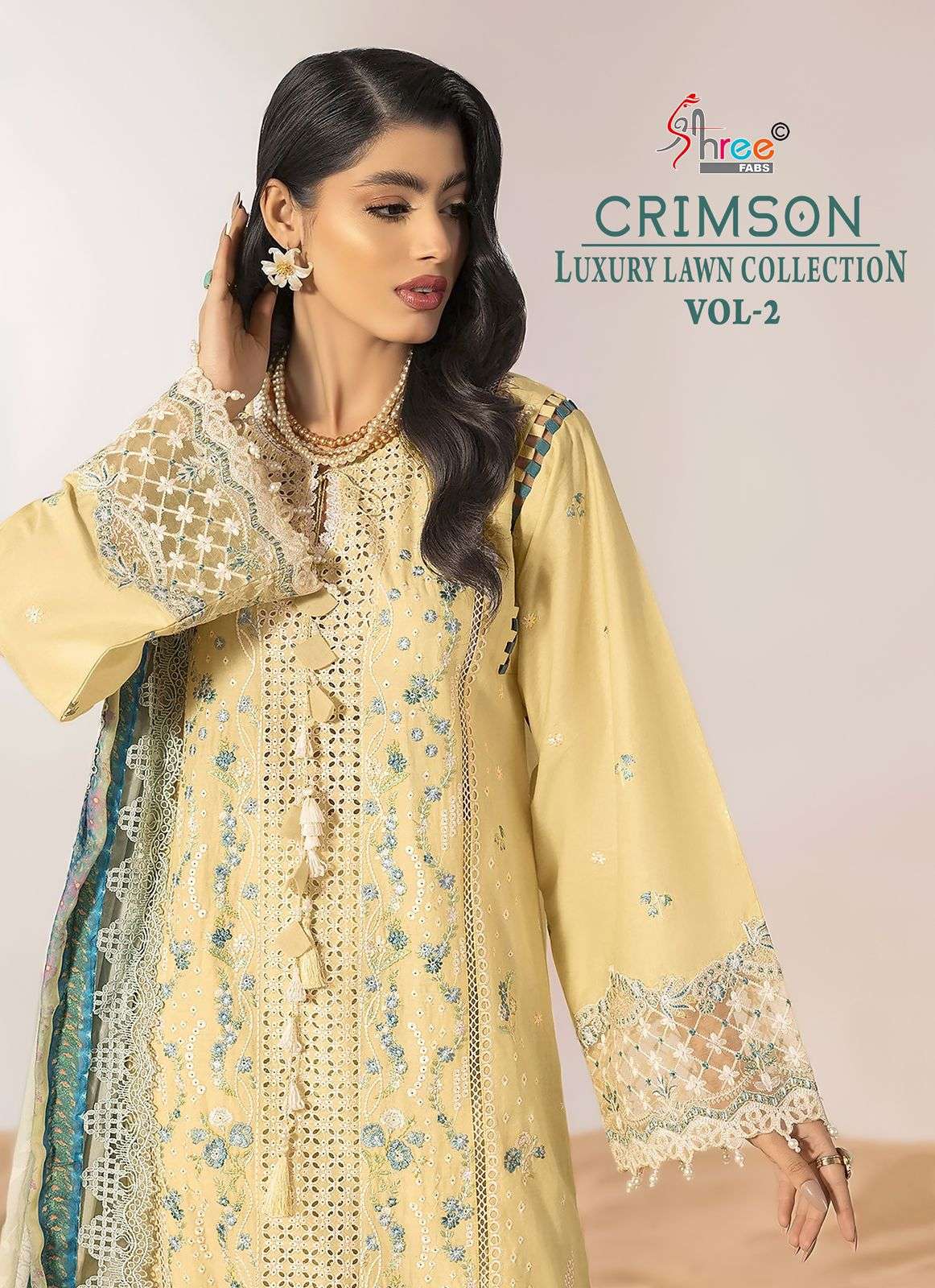 SHREE FAB CRIMSON VOL-02 4150 TO 4154 SERIES PURE COTTON EMBROIDERY PAKISTANI DRESSES-00201