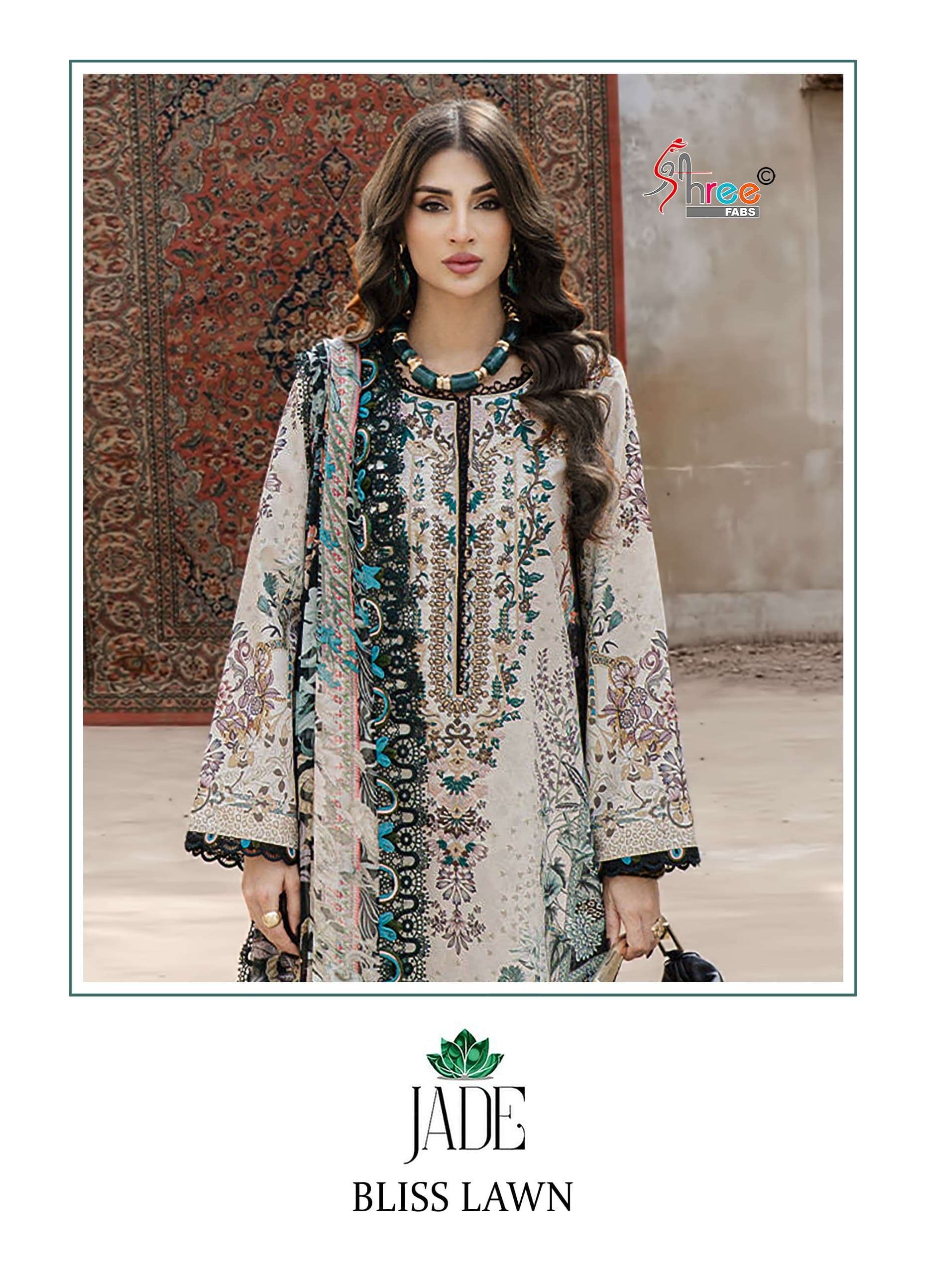 SHREE FAB JADE BLISS LAWN VOL-01 4191 TO 4194 SERIES PURE COTTON PRINTED PAKISTANI DRESSES-00201