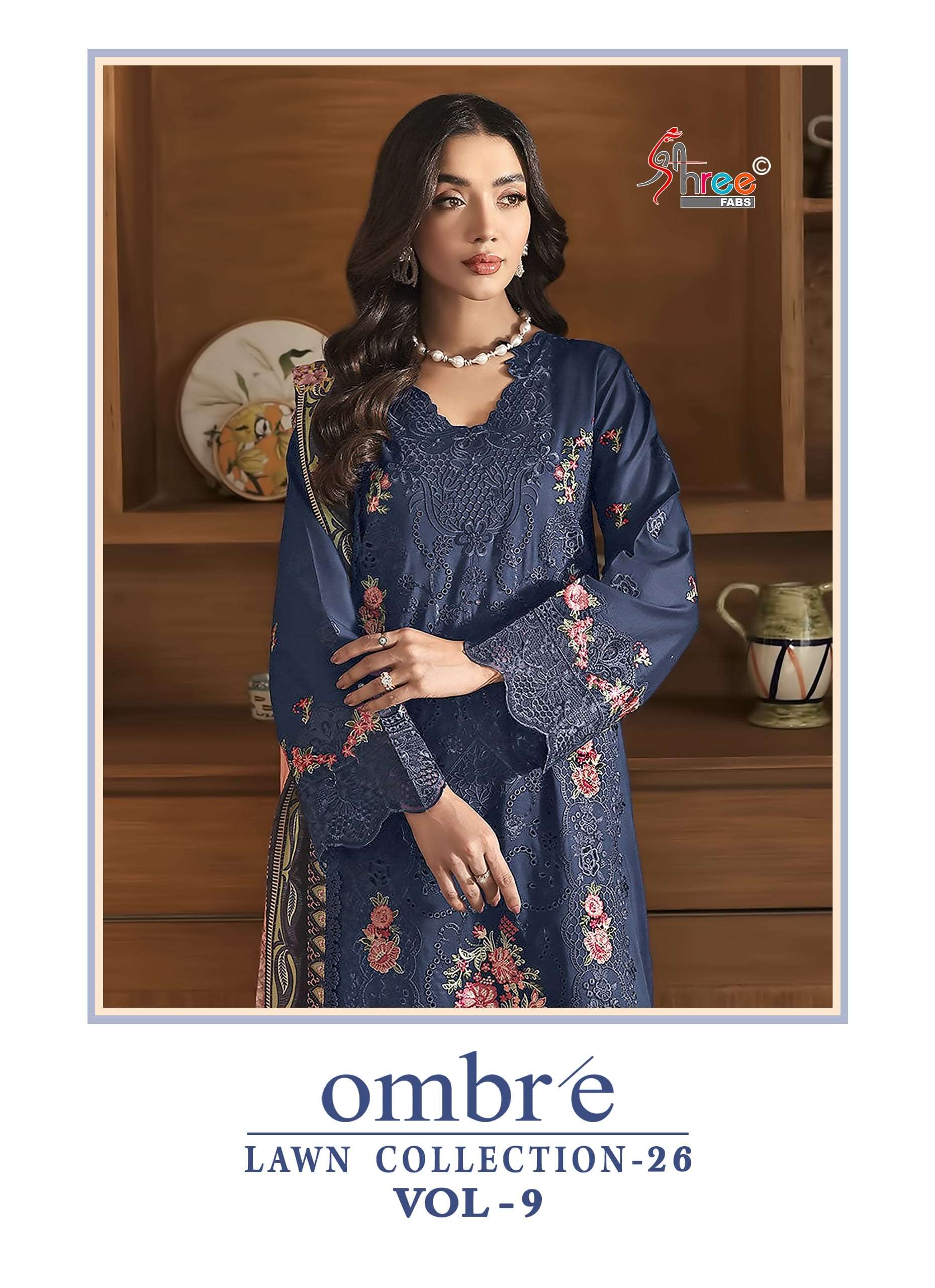 SHREE FAB OMBRE LAWN COLLECTION VOL-09 4211 TO 4218 SERIES PURE COTTON EMBROIDERY PAKISTANI DRESSES-...