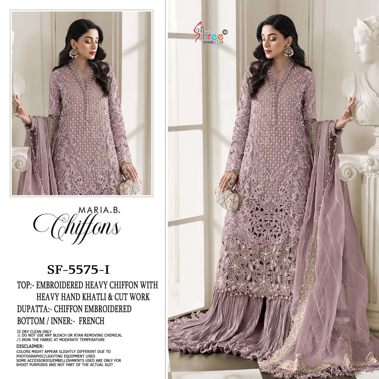 SHREE FAB SF-5575 I TO L SERIES PURE CHIFFON EMBROIDERY PAKISTANI DRESSES-00201