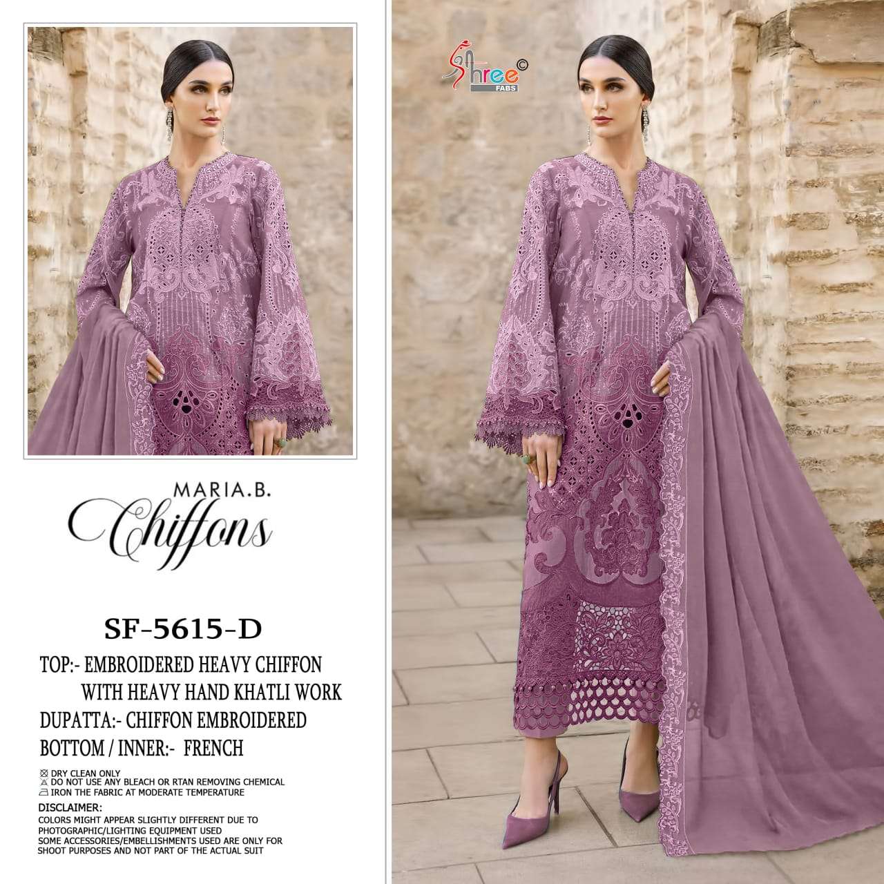 SHREE FAB SF-5615 A TO D SERIES PURE CHIFFON PAKISTANI DRESSES-00201
