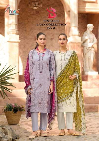 SHREE FABS BIN SAEED LAWN COLLECTION VOL-25 2501 TO 2506 SERIES PURE COTTON PAKISTANI DRESSES-00201