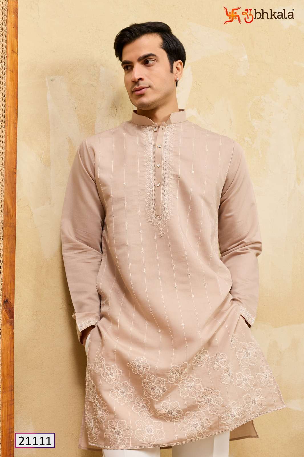  SHUBHKALA PRESTIGE KURTA EDIT 21111 TO 21114 SERIES PURE VISCOSE SILK EMBRODIERY MEN KURTA-00278