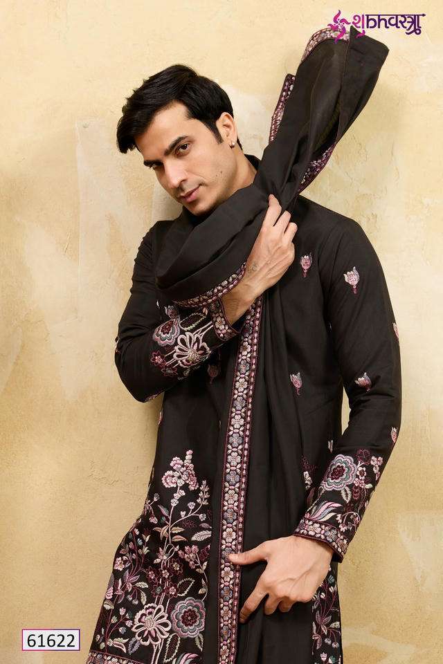 SHUBHVASTRA REGAL VEIL COLLECTION 61621 TO 61626 SERIES VISCOSE SILK MEN KURTA-00278