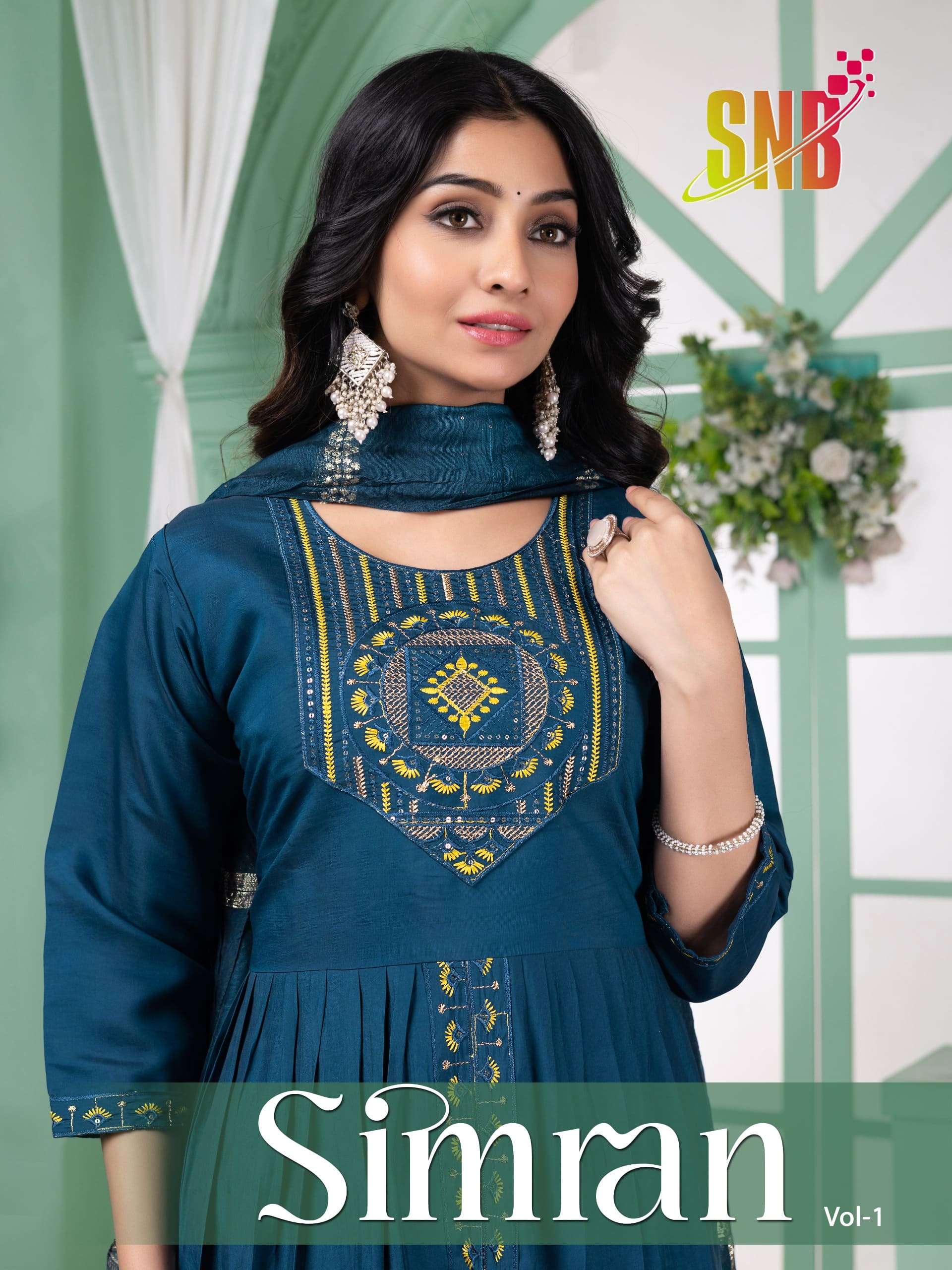 SIMRAN VOL-1 BY ASLIWHOLESALE 1001 TO 1008 SERIES ROMAN SILK EMBROIDERY ANARKALI SET-00320