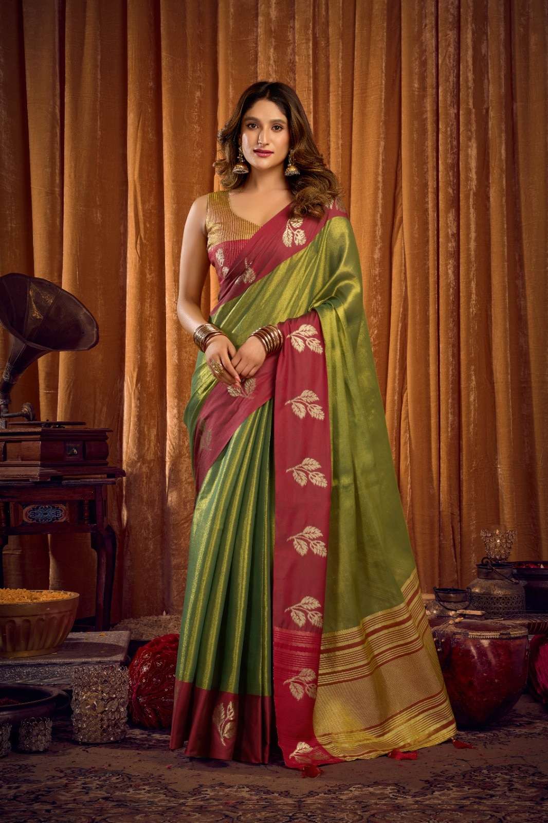 SUMATHI BY ASLIWHOLESALE SILK PREMIUM TISSUE PRINTED SAREES-00321