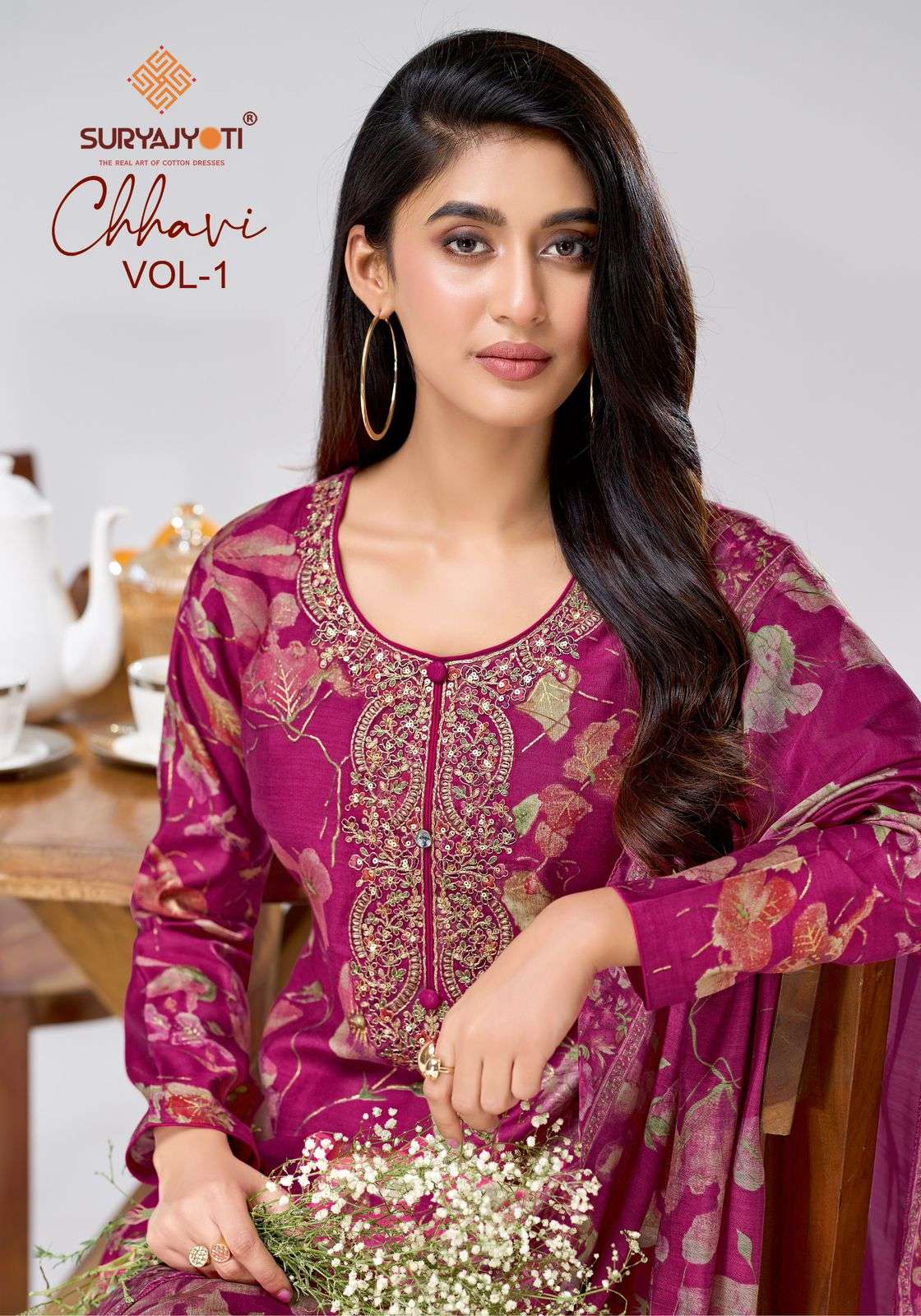 SURYAJYOTI CHHAVI VOL-1 6001 TO 6006 SERIES GADHWAL PREMIUM PRINTED SUIT SET-00015