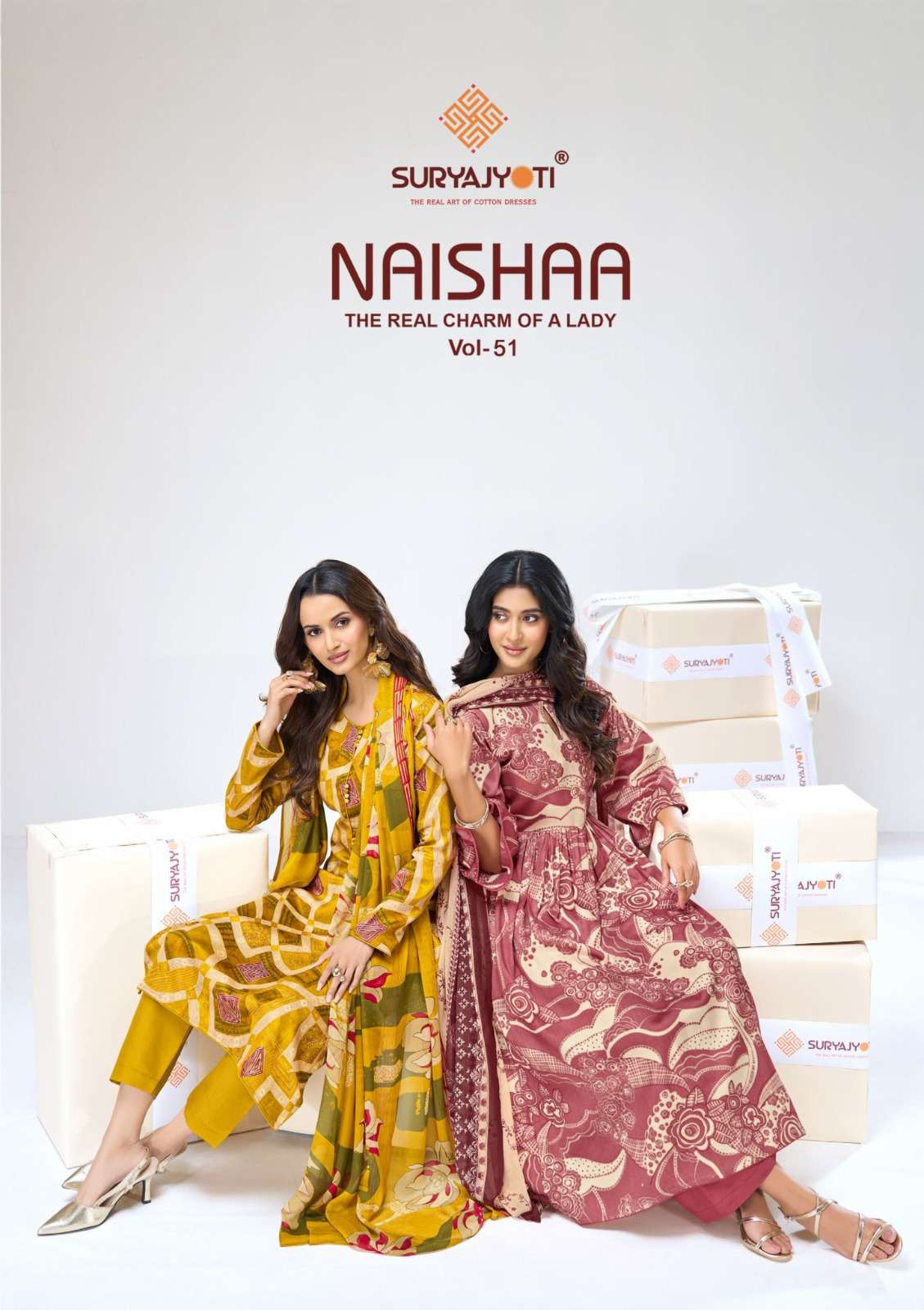 SURYAJYOTI NAISHA VOL-51 51001 TO 51010 SERIES JAAM SATIN PRINTED UNSTITCHED SUIT-00015