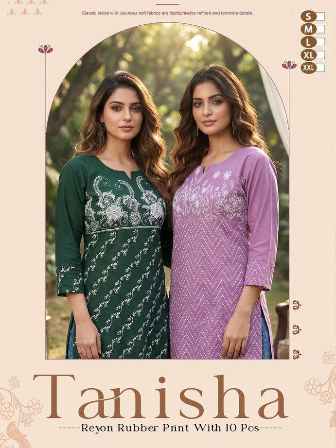 TANISHA BY ASLIWHOLESALE RAYON PRINTED TUNIC KURTIS-00320