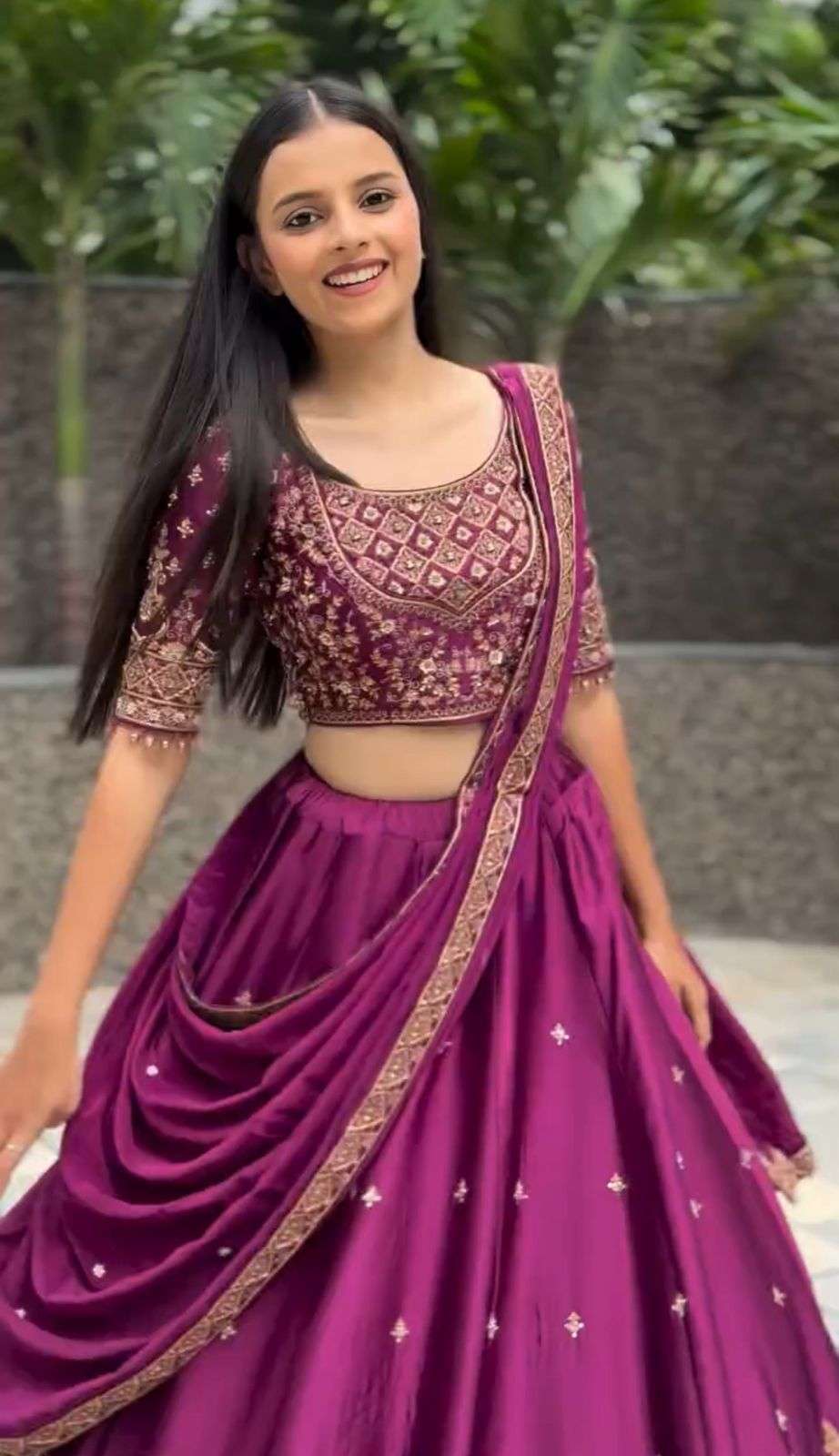 TAPI-316 BY ASLIWHOLESALE CHINON EMBROIDERY LEHENGAS - 00185