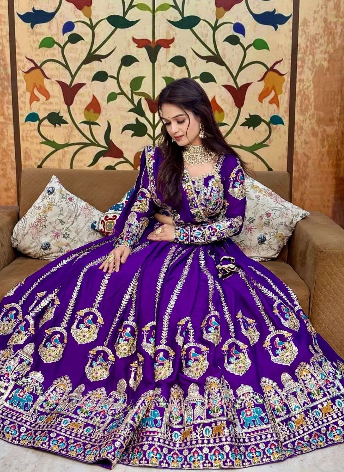 TAPI-317 COLOUR BY ASLIWHOLESALE DESIGNER PURE VICHITRA LEHENGA-00185