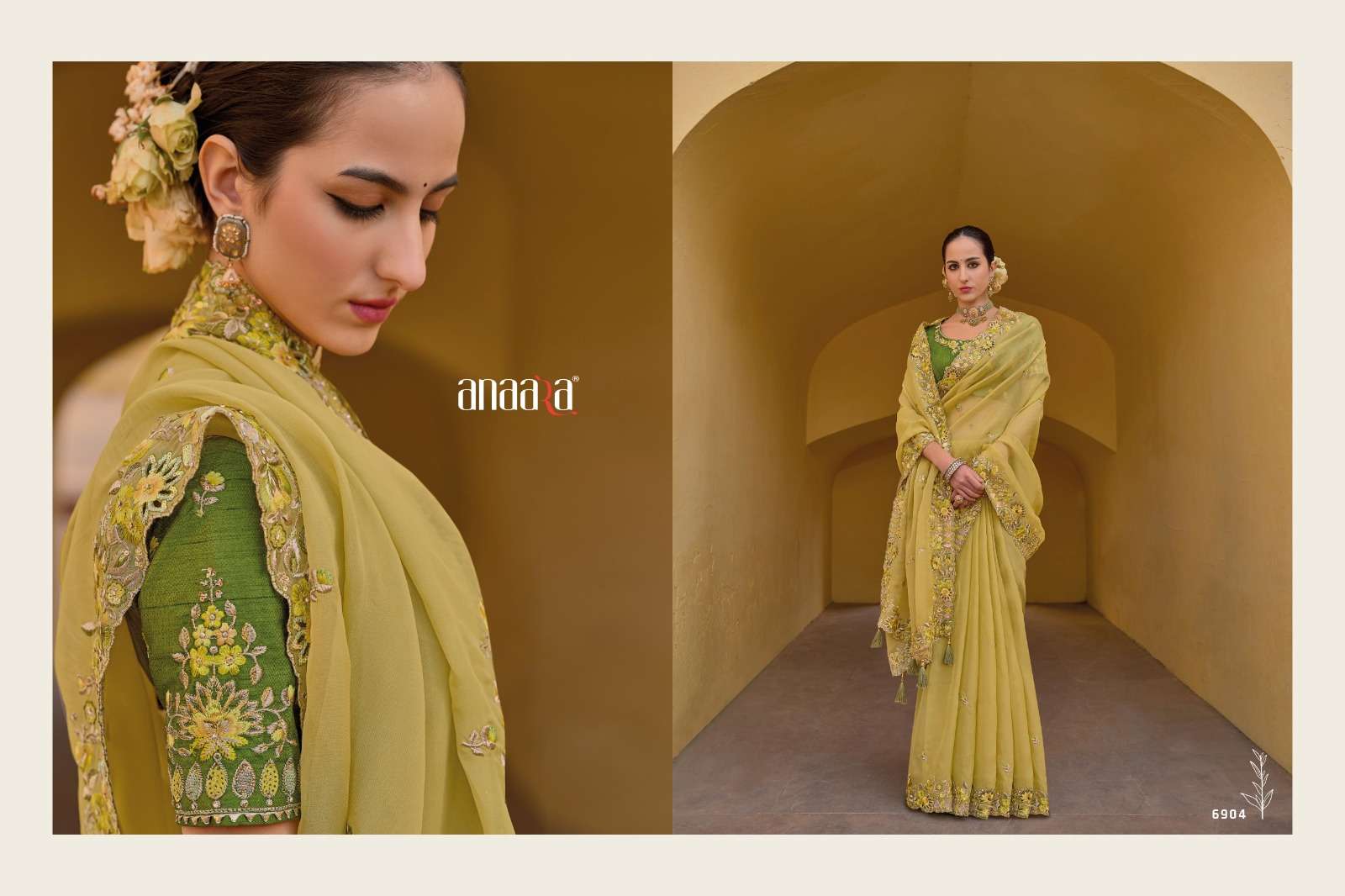 TATHASTU ANAARA 6900 SERIES PURE CHIFFON HAND WORKS SAREES-00137