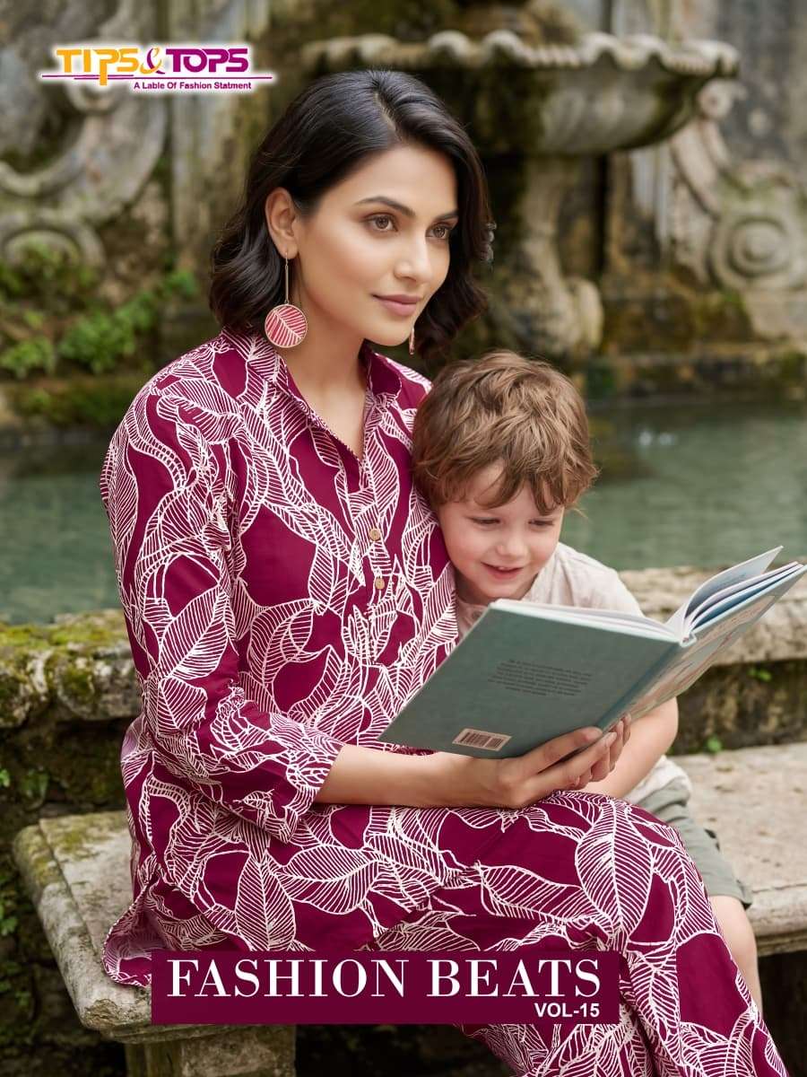 TIPS AND TOPS FASHION BEATS VOL-15 1501 TO 1506 SERIES  PURE RAYON PRINTED CO-ORD SET-00140
