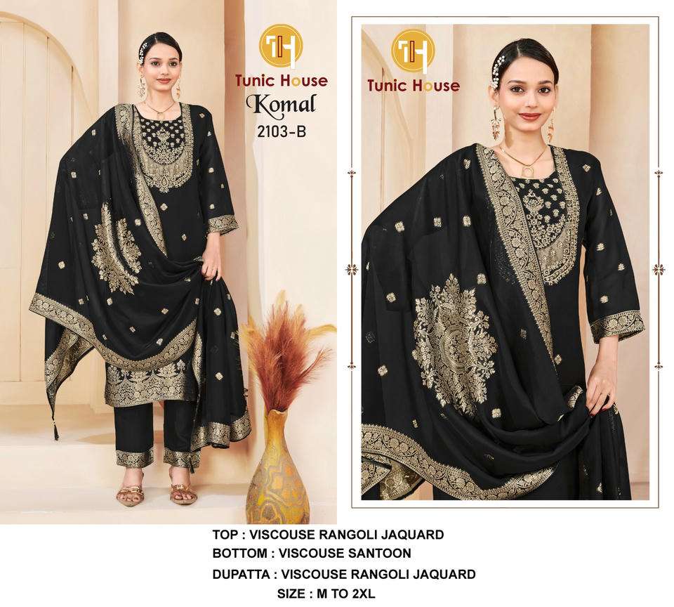 TUNIC HOUSE KOMAL VISCOSE RANGOLI EMBROIDERY DRESSES -00074