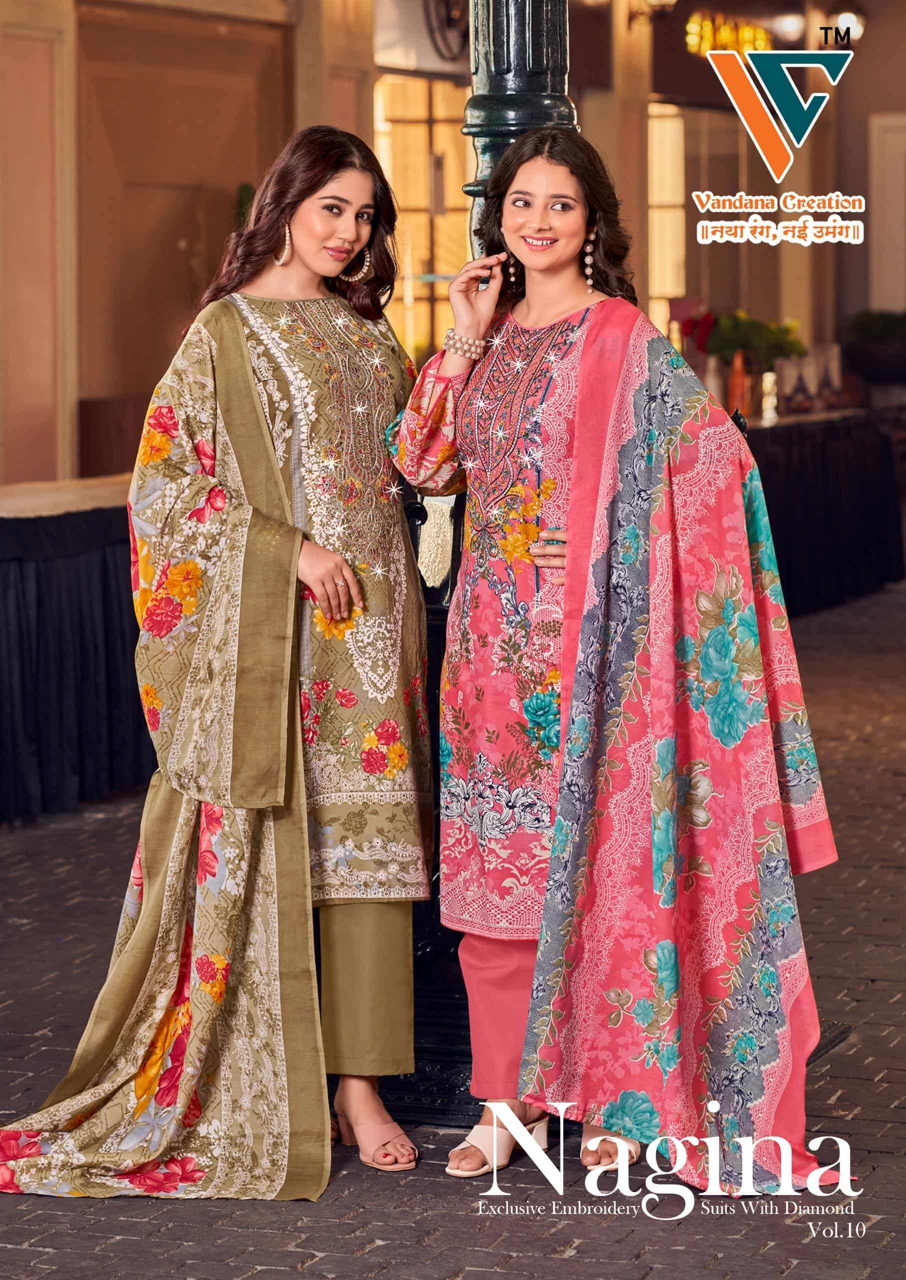VANDANA CREATION NAGINA VOL-10 10001 TO 10008 SERIES PURE COTTON PAKISTANI DRESSES-00062