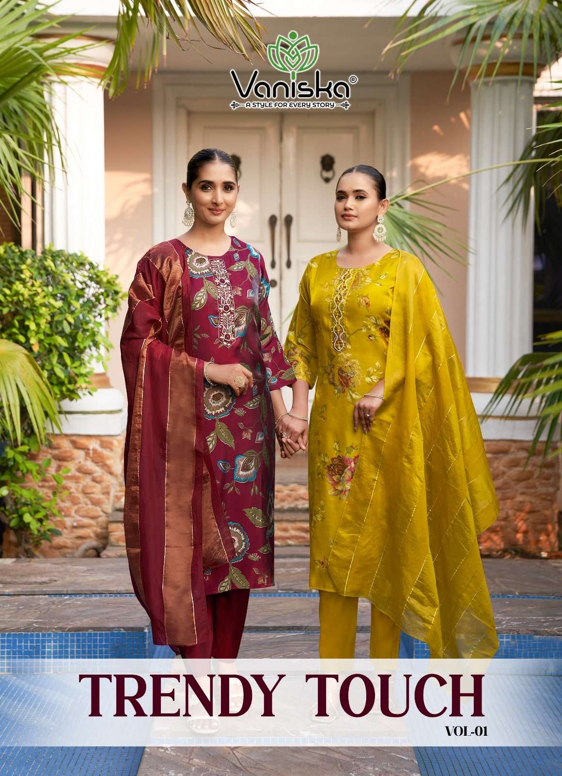 VANISKA FASHION TRENDY TOUCH VOL-01 1001 TO 1008 SERIES PURE SILK DRESSES-00014