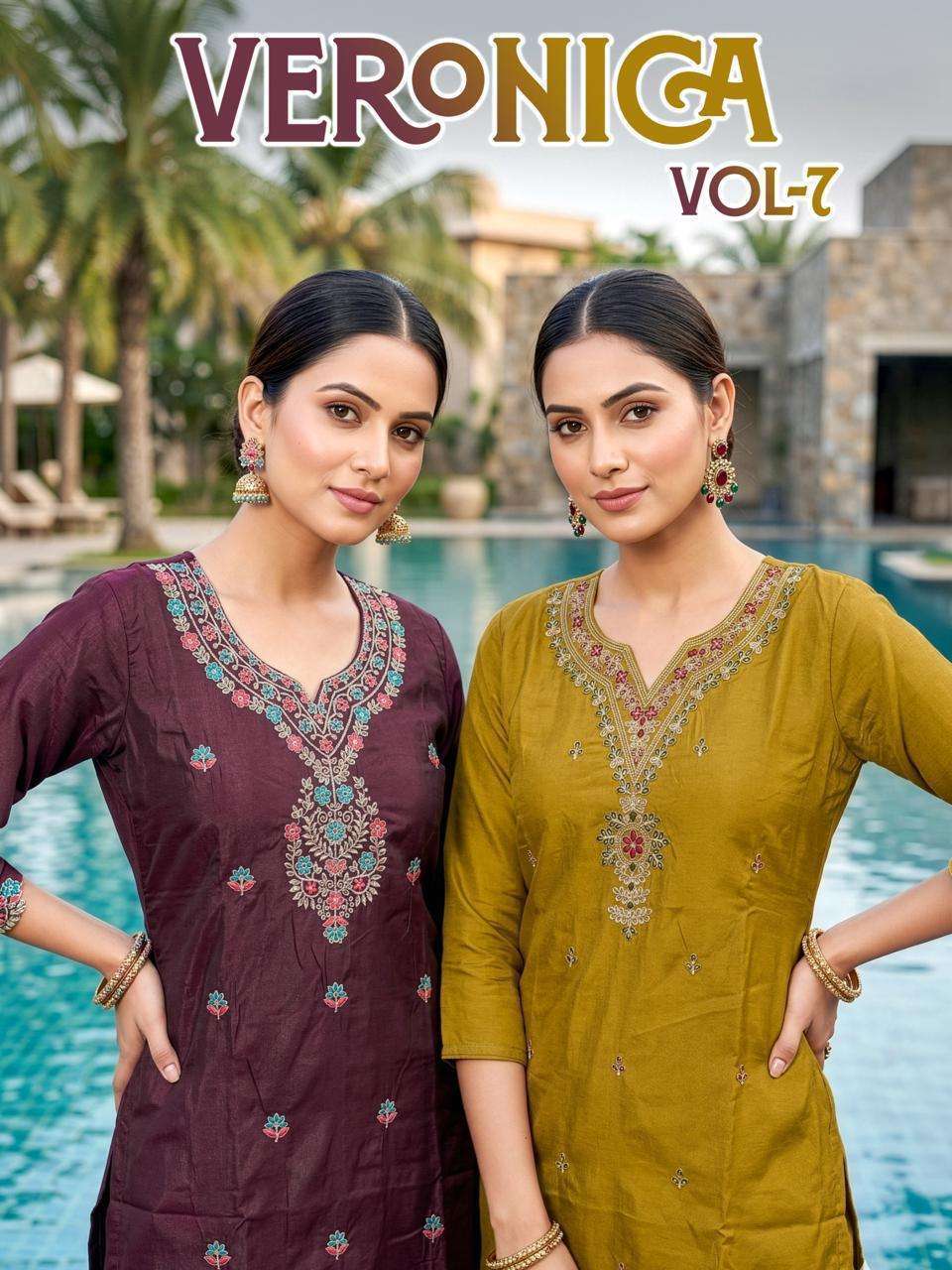 VERONICA VOL-7 BY ASLIWHOLESALE ROMAN SIMMER EMBROIDERY DRESSES-00320