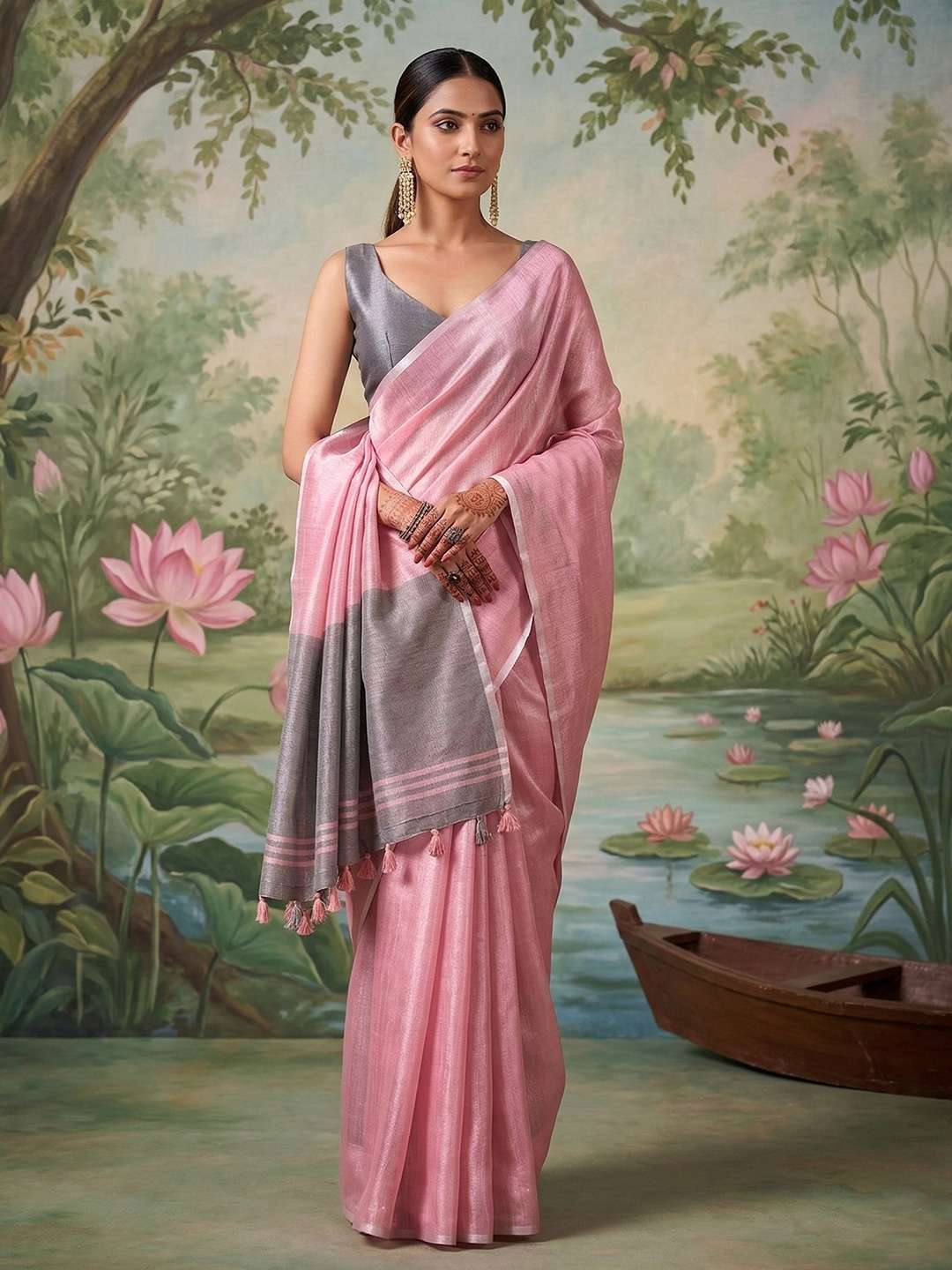 VRINDAVAN BY ASLIWHOLESALE TISSUE SILK PRINTED PREMIUM SAREES-00281