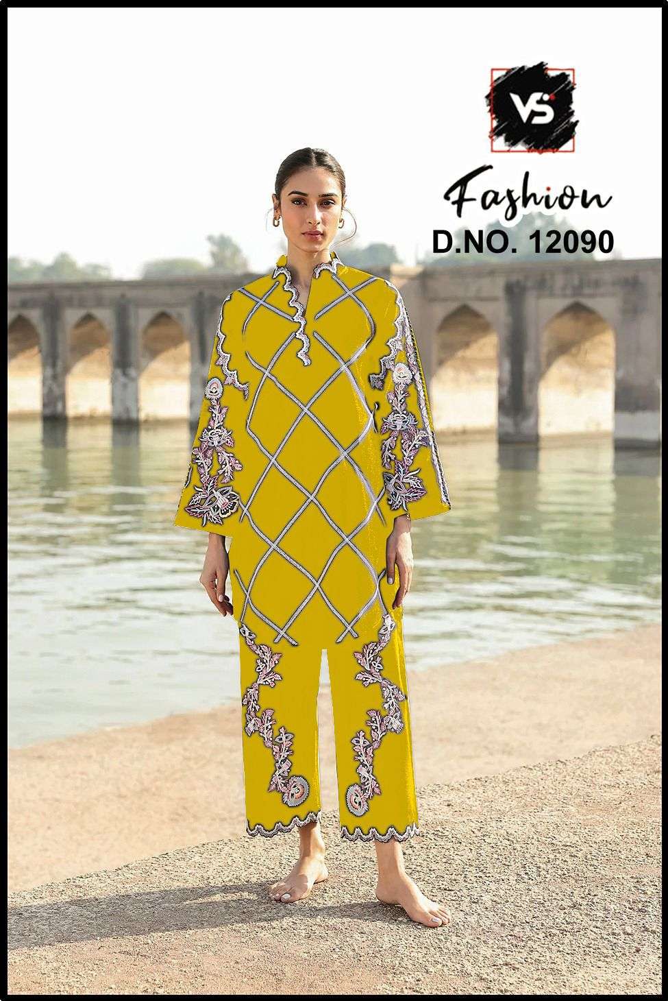 VS.FASHION 12090 ROMAN COTTON EMBROIDERY STITCHED PAKISTANI DRESSES - 00312
