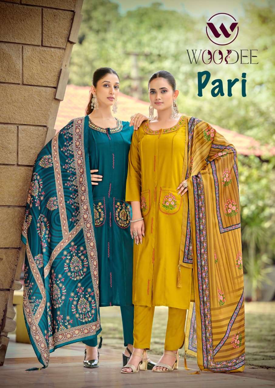 WOODEE PARI 1001 TO 1006 SERIES PURE RAYON DRESSES-00014